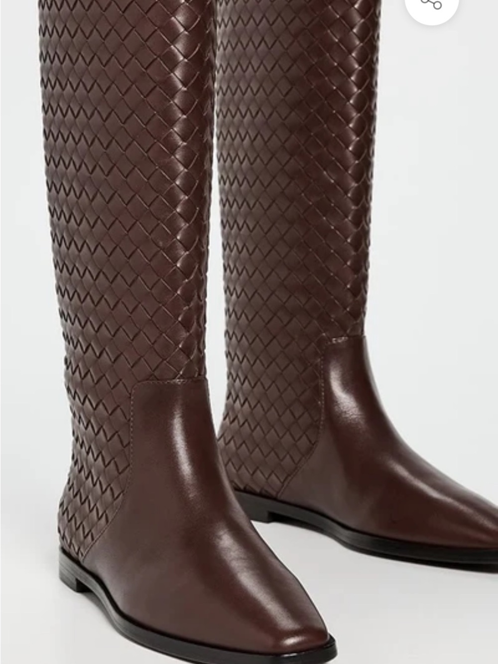 Loeffler Randall Tilly Tall Boot Espresso Woven Leather Size 10